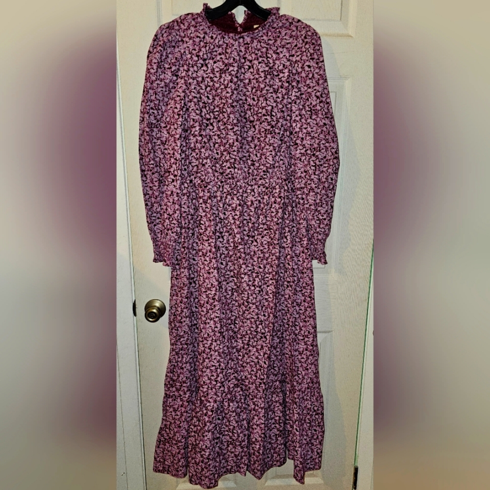 Floral Long Sleeve Dress - Pink
